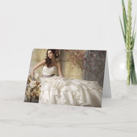 Mariée sur sa carte de jour de mariage (Devant)