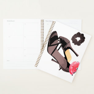 Mariée talon noir avec fleur rose\eau de mariage