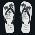 Mariée Tribe Palm Tree Beach Lover<br><div class="desc">Frappez la plage avec style avec ces incroyables tongs de la Tribu des Mariées Palm Tree Beach avec de doux petits palmiers pour vous donner cette sensation tropicale ! Chambre pour customiser avec les noms de votre servante d'honneur ! Mélangez et égalez tous vos produits préférés de Beach Lover de...</div>