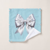 Mariée Turquoise Robin's Egg Blue Big White Bow (Gant de toilette)