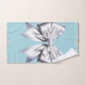 Mariée Turquoise Robin's Egg Blue Big White Bow (Serviette à main)