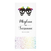 Mariées au crâne, arc-en-ciel lesbienne carte menu (Devant)