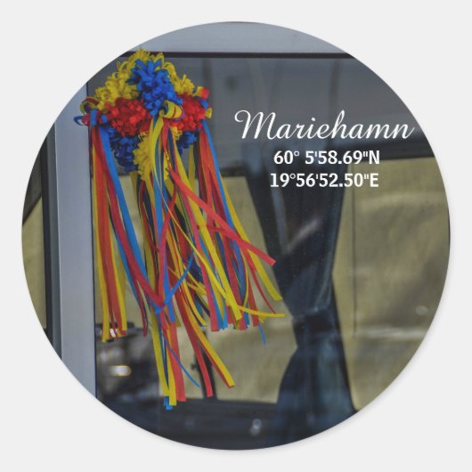 Mariehamn, Åland Ronde Sticker (Voorkant)
