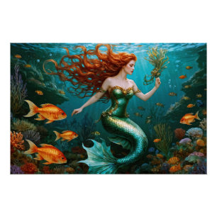 "Marielle" - Mooie dansende zeemeermin Perfect Poster