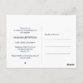 marien Afstuderen | Modern script eenvoudige foto Briefkaart (Achterkant)