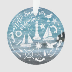 Marien Thema Nautical Elements Summer Adventure Ornament
