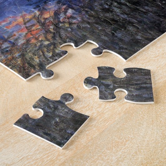 Marien Uitzicht met een zonsondergang van Claude M Legpuzzel (Zijkant)