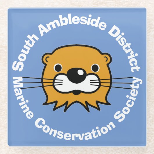 Mariene bescherming met Otter Head. Glazen Onderze Glazen Onderzetter (Voorkant)