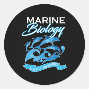 Mariene biologie Dolphin Life heeft een Porpoise O Ronde Sticker
