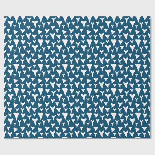 Mariene bioloog haaienliefhebber Witte haaientande Cadeaupapier (Vlak)