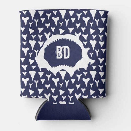 Mariene bioloog Shark Teeth and Jaw Bone Monogram Blikjeskoeler (Voorkant)