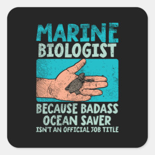 Mariene bioloog vierkante sticker