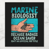 Mariene bioloog wijn etiket (Enkel label)