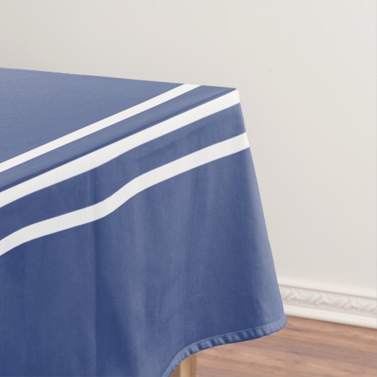 Mariene Blauwe Stripes aangepaste monogram tafelkl Tafelkleed (Voorbeeld)