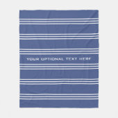 Mariene blauwe strips aangepaste tekstdekens fleece deken (Voorkant)