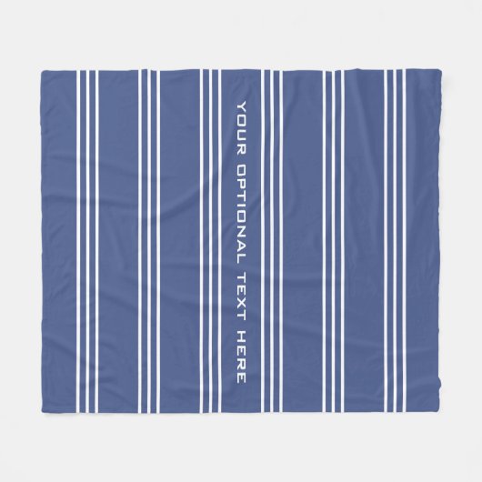 Mariene blauwe strips aangepaste tekstdekens fleece deken (Voorkant (Horizontaal))