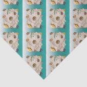 Mariene collage aquamarine tissuepapier (Detail)