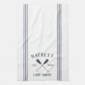 Mariene en Witte Rustic Oars Specialized Lake Hous Theedoek (Verticaal)