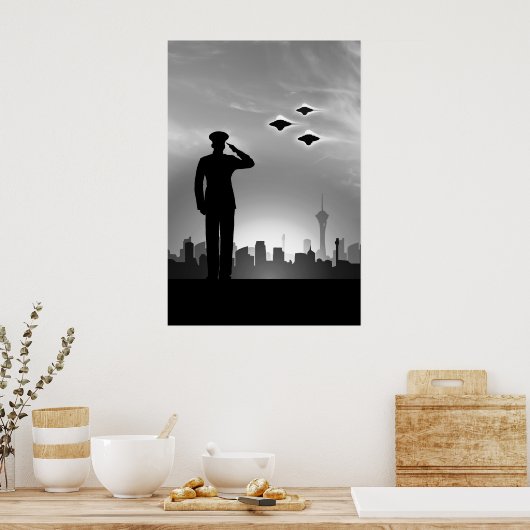 Mariene evaluatie UFO-druk Poster (Keuken)
