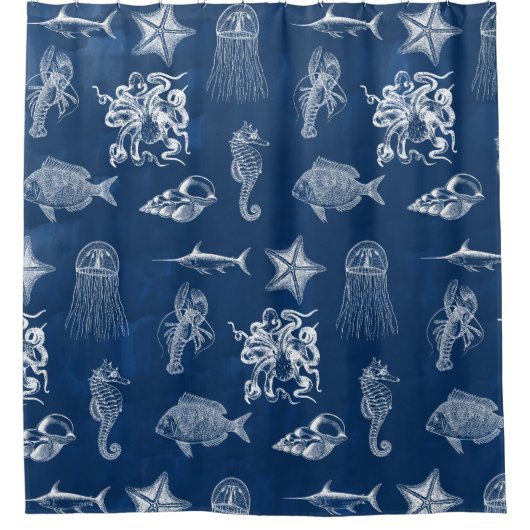 Mariene Waterverf Mariene Dieren Douchegordijn (Voorkant)