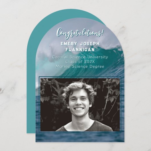 Mariene Wetenschap Afstuderen Oceaanaankondiging Kaart (Voorkant / Achterkant)