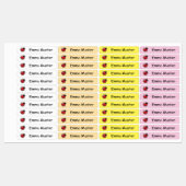 Marienkäfer - gelb rosa weiß - 96 schmale Kinder  Labels (Vel)