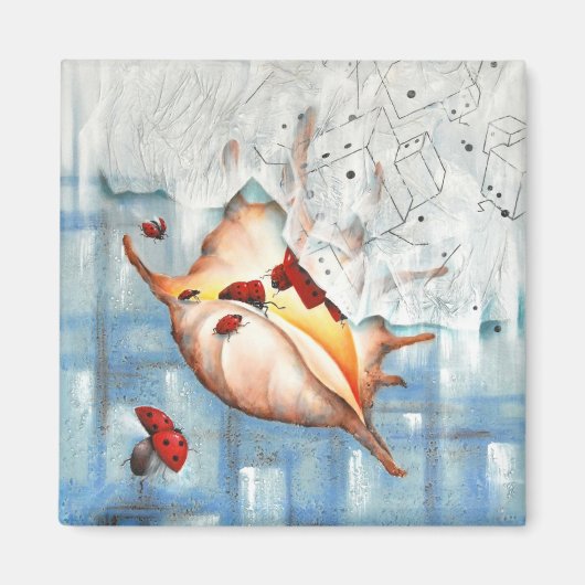 Marienkäfer und Muschel Magneet (Voorkant)