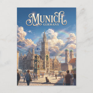 Marienplatz, München Duitsland Briefkaart