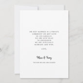 Mariés à peine Modernes carte de photo de mariage  (Dos)