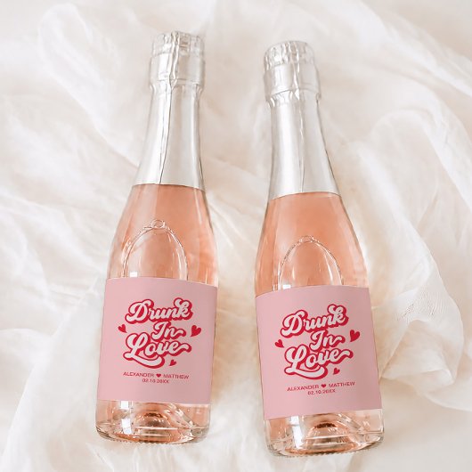 Mariés dans l'Amour Étiquette de Champagne de Mari