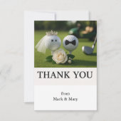 Mariés de golf avec texte du mot Merci (Devant)