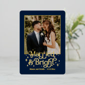 Mariés et Brillants CARTON MÉTALLISÉ Carte de Noël (Debout devant)