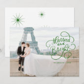 Mariés et Éclatants Carte de Fêtes de Nouveaux Mar (Devant / Derrière)