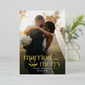 Mariés et Joyeux Foil Carte de Fêtes de Nouveaux M (Debout devant)