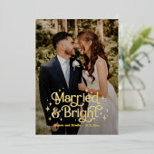 Mariés et lumineuse CARTE DE FÊTE DE NOËL EN FEUIL (Debout devant)