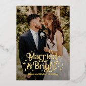 Mariés et lumineux CARTE DE VOEUX Nouvellement Mar (Recto)