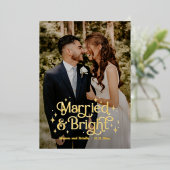 Mariés et lumineux CARTE DE VOEUX Nouvellement Mar (Debout devant)