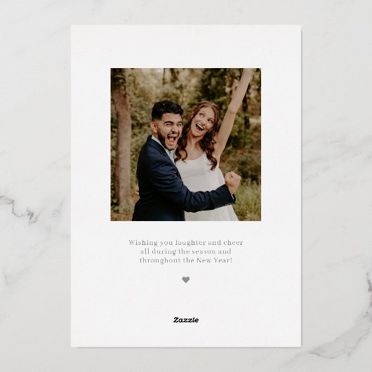 Mariés et lumineux CARTE DE VOEUX Nouvellement Mar (Verso)