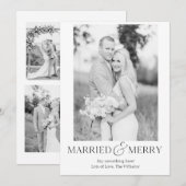 Mariés & Joyeux Premier Noël Carte de Vœux Simple (Devant / Derrière)
