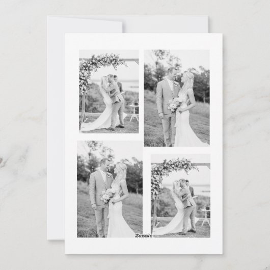 Mariés & Joyeux Simple Première Carte de Noël (Dos)