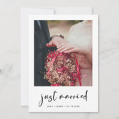 Mariés juste maintenant Carte de photo de mariage (Devant)
