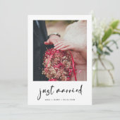 Mariés juste maintenant Carte de photo de mariage (Debout devant)