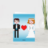 Mariés Pixelisés - Merci - Bleu (Dos)