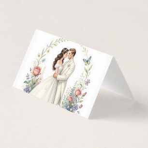 Mariés Romantiques Élégants Fleurs Couple de Maria