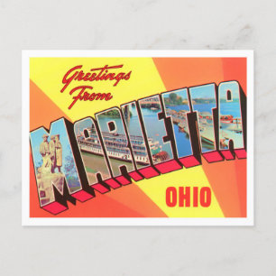 Marietta, Ohio  Big Letters Briefkaart