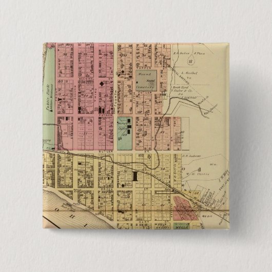 Marietta, Ohio Vierkante Button 5,1 Cm (Voorkant)