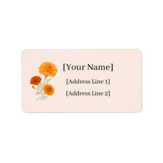 Marigold-boeket Persoonlijke Retouradreslabels Etiket