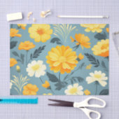 Marigold Floral Pattern Tissuepapier (Craft)