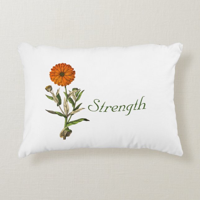 Marigold Flower Botanical Custom Pesonalized Accent Kussen (Voorkant)