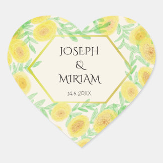 Marigold Flowers Lijst Herfst bruiloft Sticker